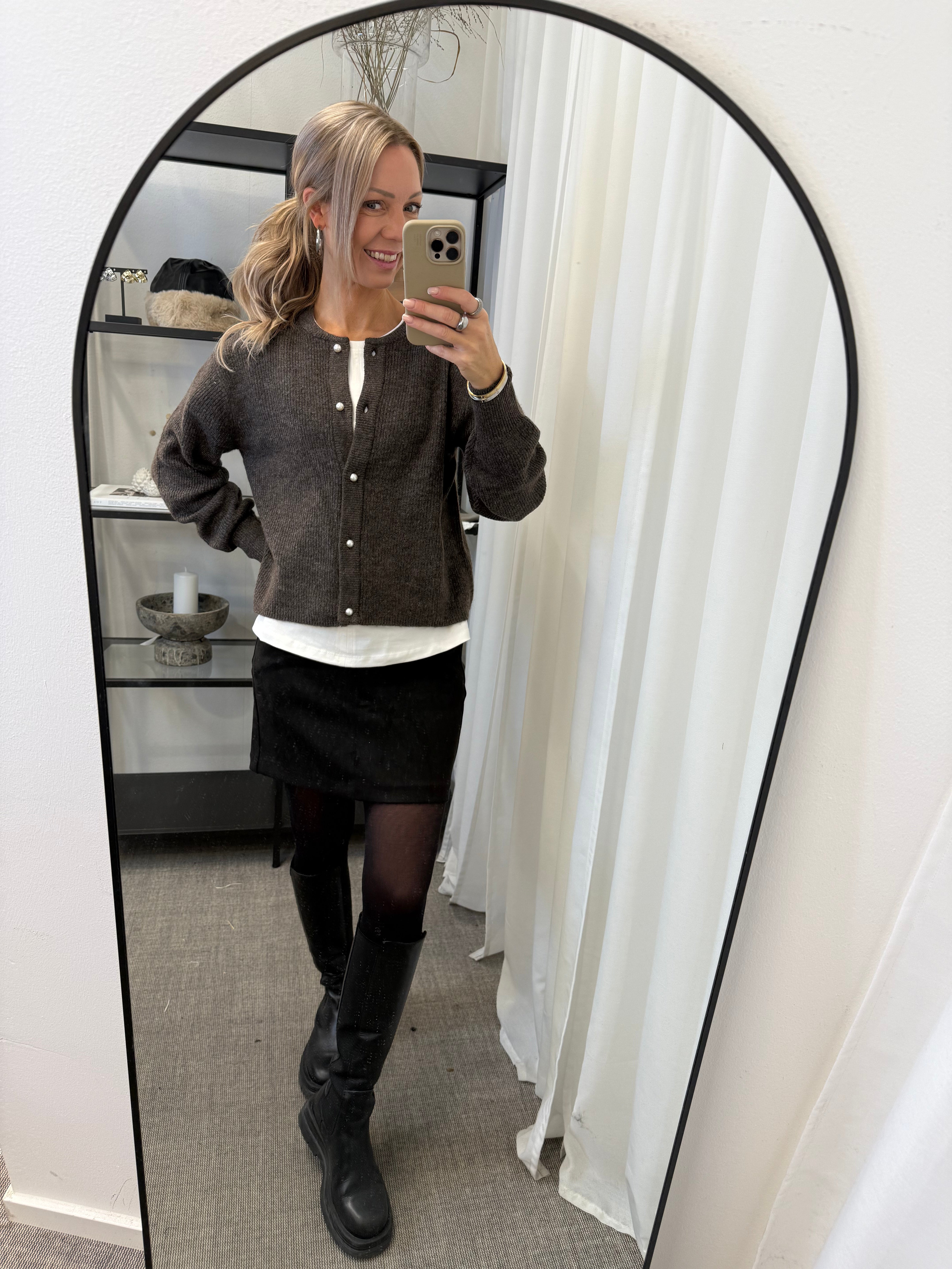 JDY - LUMI LIFE L/S BUTTON CARDIGAN - BRACKEN/MELANGE