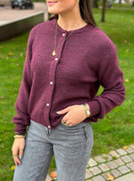 Ladda upp bild till gallerivisning, JDY - LUMI L/S BUTTON CARDIGA - FIG/MELANGE
