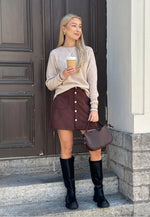 Ladda upp bild till gallerivisning, ONLY - AMAZING-STINA FAUX SUEDE SKIRT - CHOCOLATE TORTE
