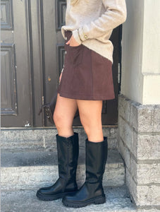 ONLY - AMAZING-STINA FAUX SUEDE SKIRT - CHOCOLATE TORTE