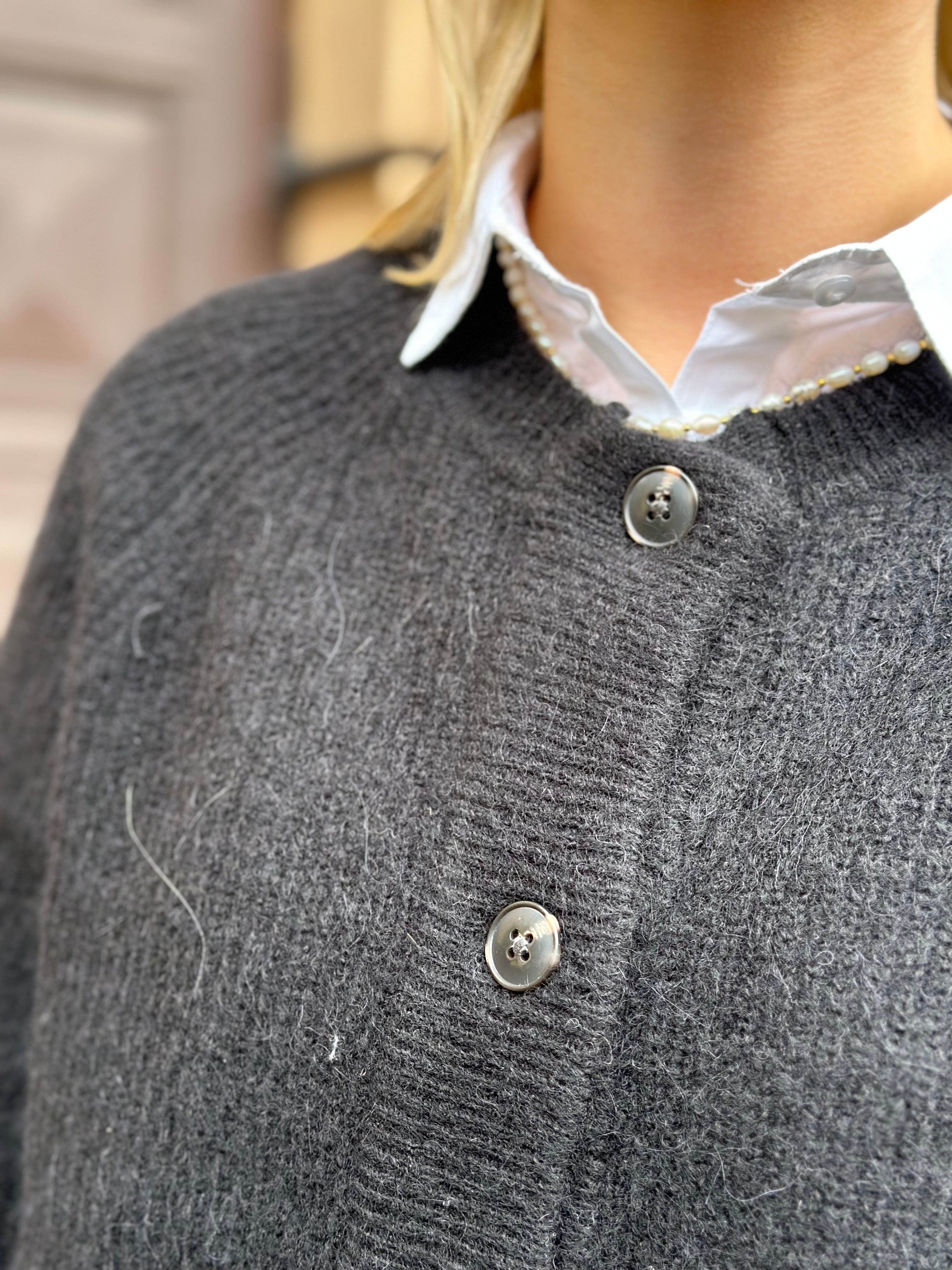 SELECTED FEMME - LULU SHORT CARDIGAN - BLACK