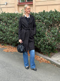 VEROMODA - FORTUNEAYA LONG COAT - BLACK/SOLID