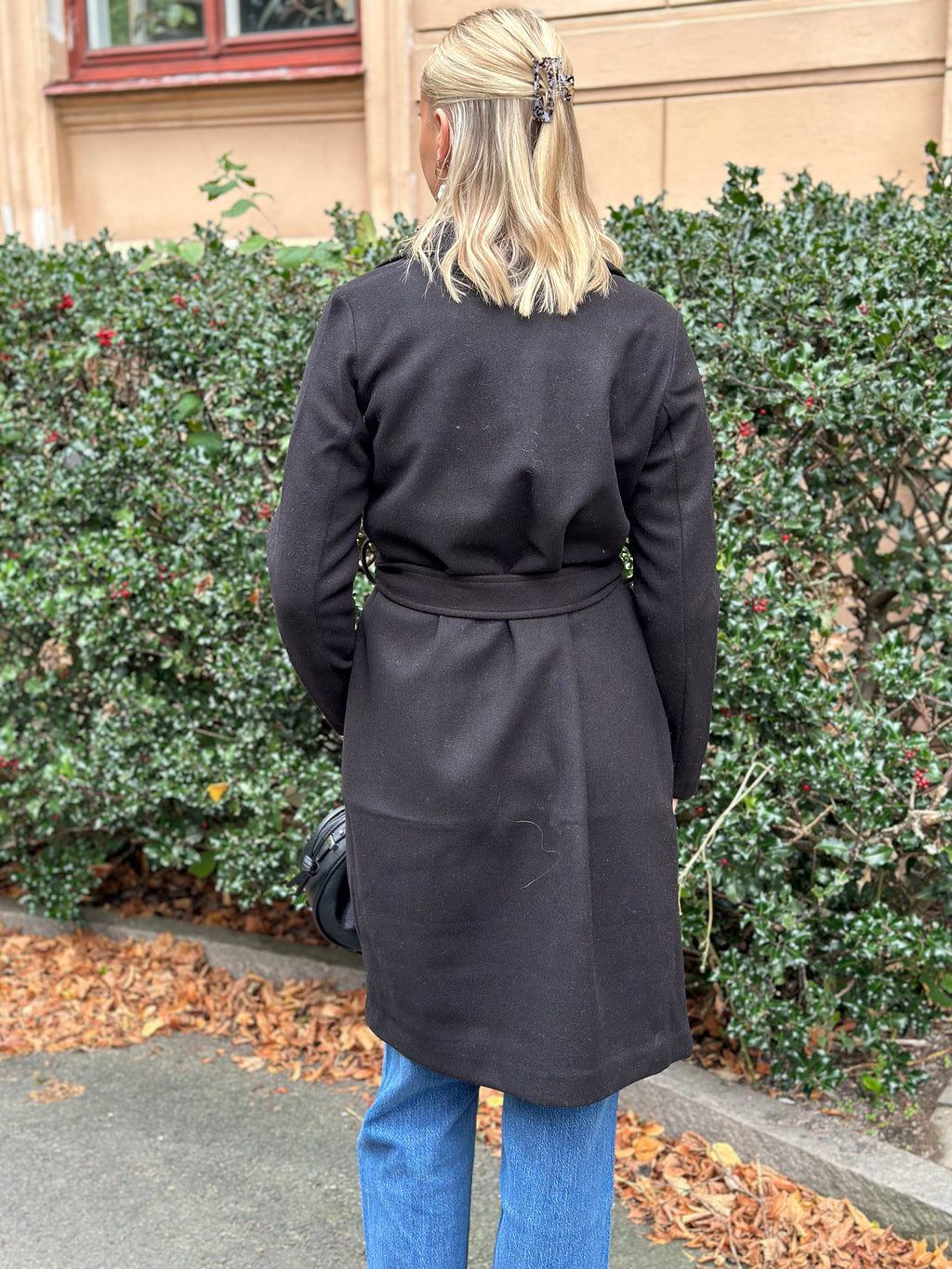 VEROMODA - FORTUNEAYA LONG COAT - BLACK/SOLID