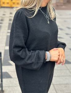JDY - RUE LIFE L/S HIGH NECK DRESS - BLACK
