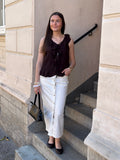 VEROMODA - WILD ALVIDA BUTTON 7/8 SKIRT - SNOW WHITE