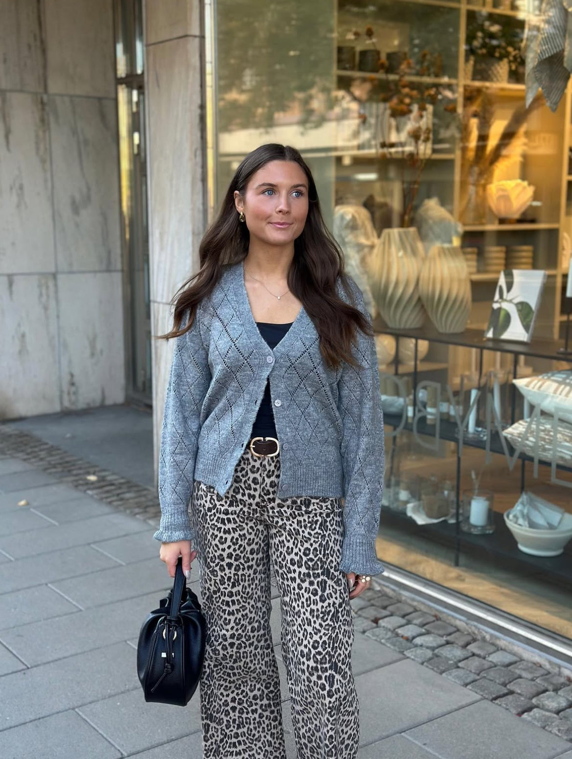 JDY - LETTY L/S V-NECK STRUC CARDI - LIGHT GREY MELANGE