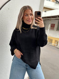 PIECES - MALOU LS ROLLNECK KNIT - BLACK