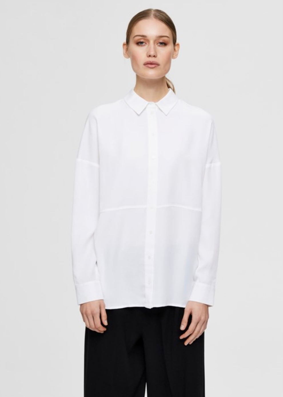 SELECTED FEMME - TRIXY LS SHIRT - SNOW WHITE