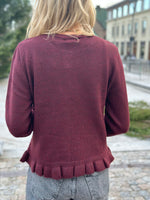 Ladda upp bild till gallerivisning, JDY - LETTY L/S ON FRILL CARDIGAN - MAROON BANNER/MELANGE
