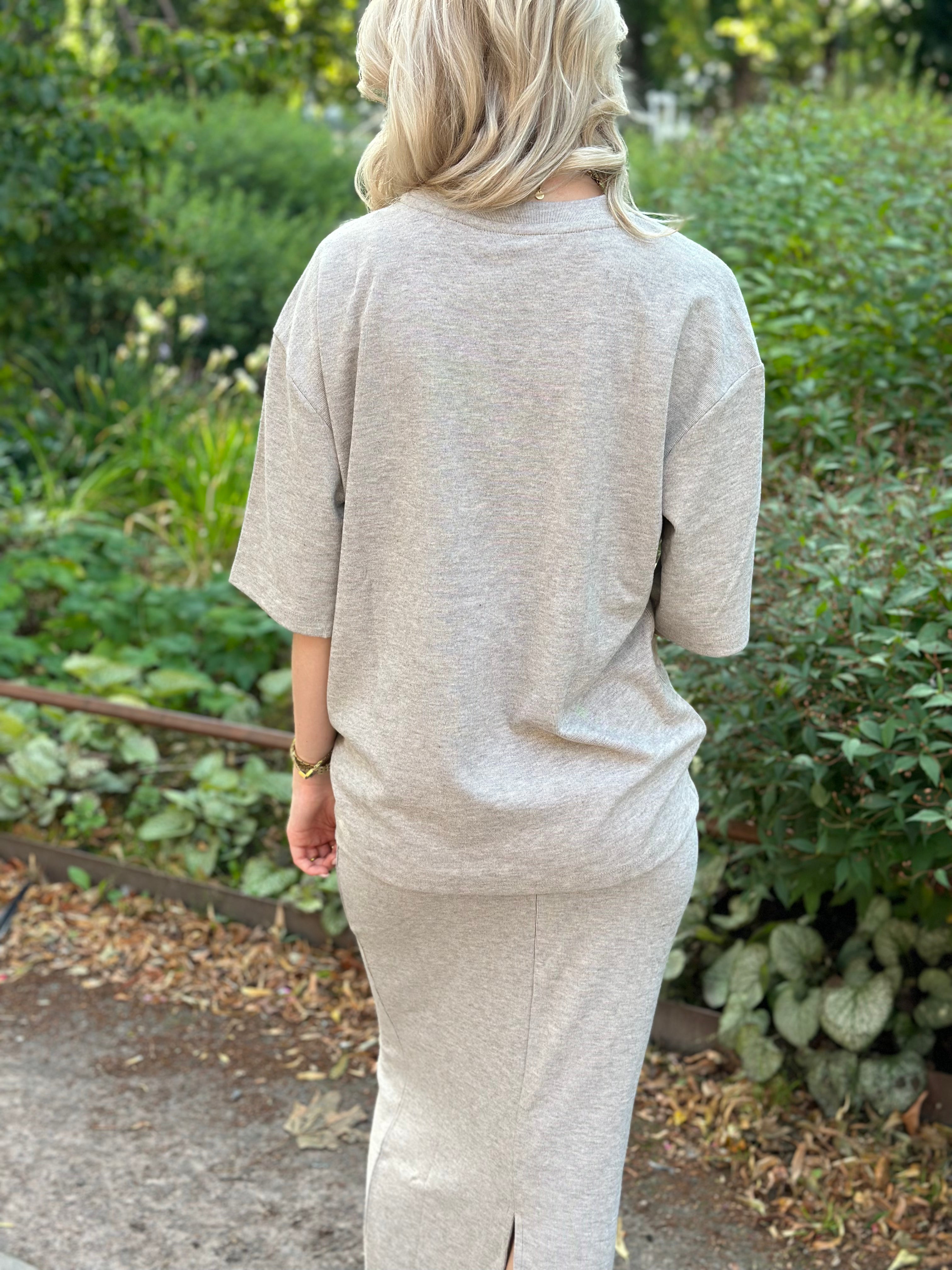 JDY - VITA LIFE S/S ONECK TOP - CHATEAU GRAY/MELANGE
