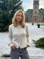 Ladda upp bild till gallerivisning, JDY - LETTY L/S ON FRILL CARDIGAN - BIRCH MELANGE
