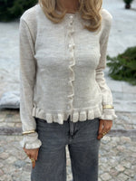 Ladda upp bild till gallerivisning, JDY - LETTY L/S ON FRILL CARDIGAN - BIRCH MELANGE
