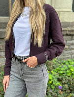 Ladda upp bild till gallerivisning, VEROMODA - HANNA LS O-NECK ZIPPER CARDIGAN - WINETAISTING
