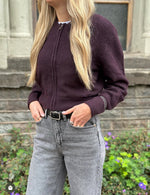 Ladda upp bild till gallerivisning, VEROMODA - HANNA LS O-NECK ZIPPER CARDIGAN - WINETAISTING
