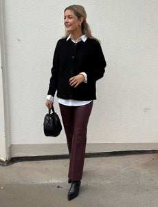 SOAKED - KAYLEE PU KICKFLARE PANTS - WINETAISTING