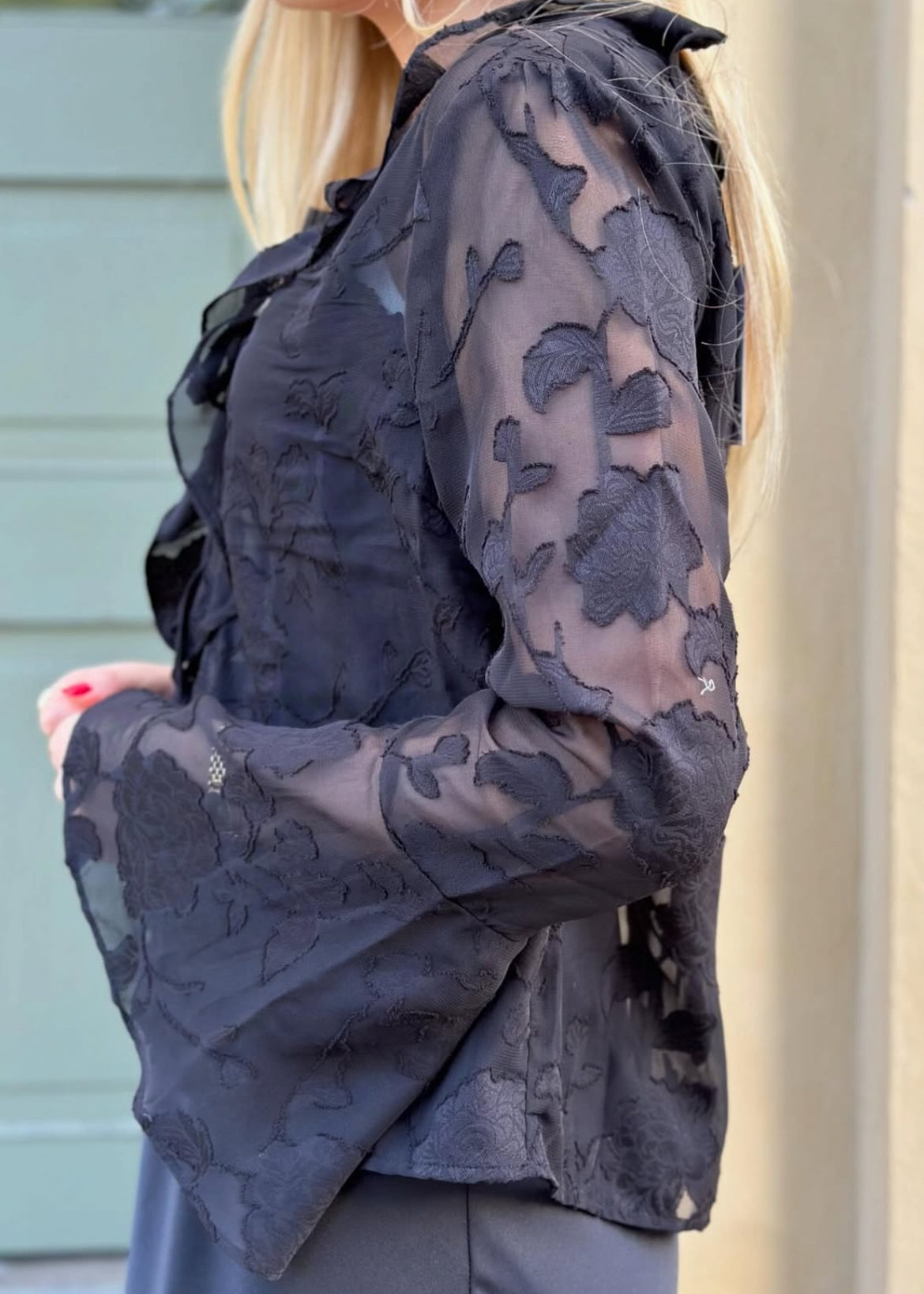 PIECES - MUMO LS TOP - BLACK