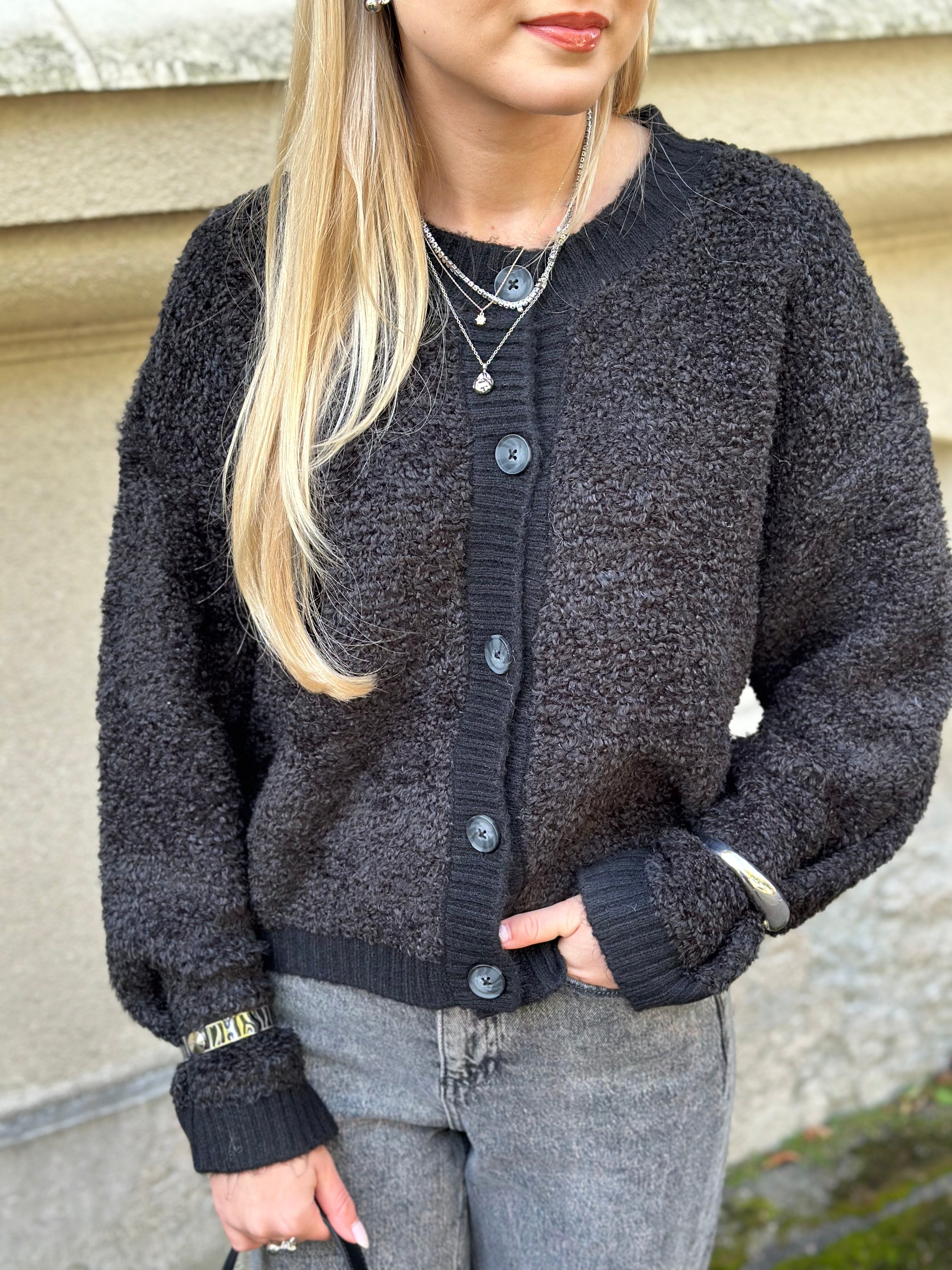 JDY - EIRA LIFE L/S O-NECK CARDIGAN - BLACK