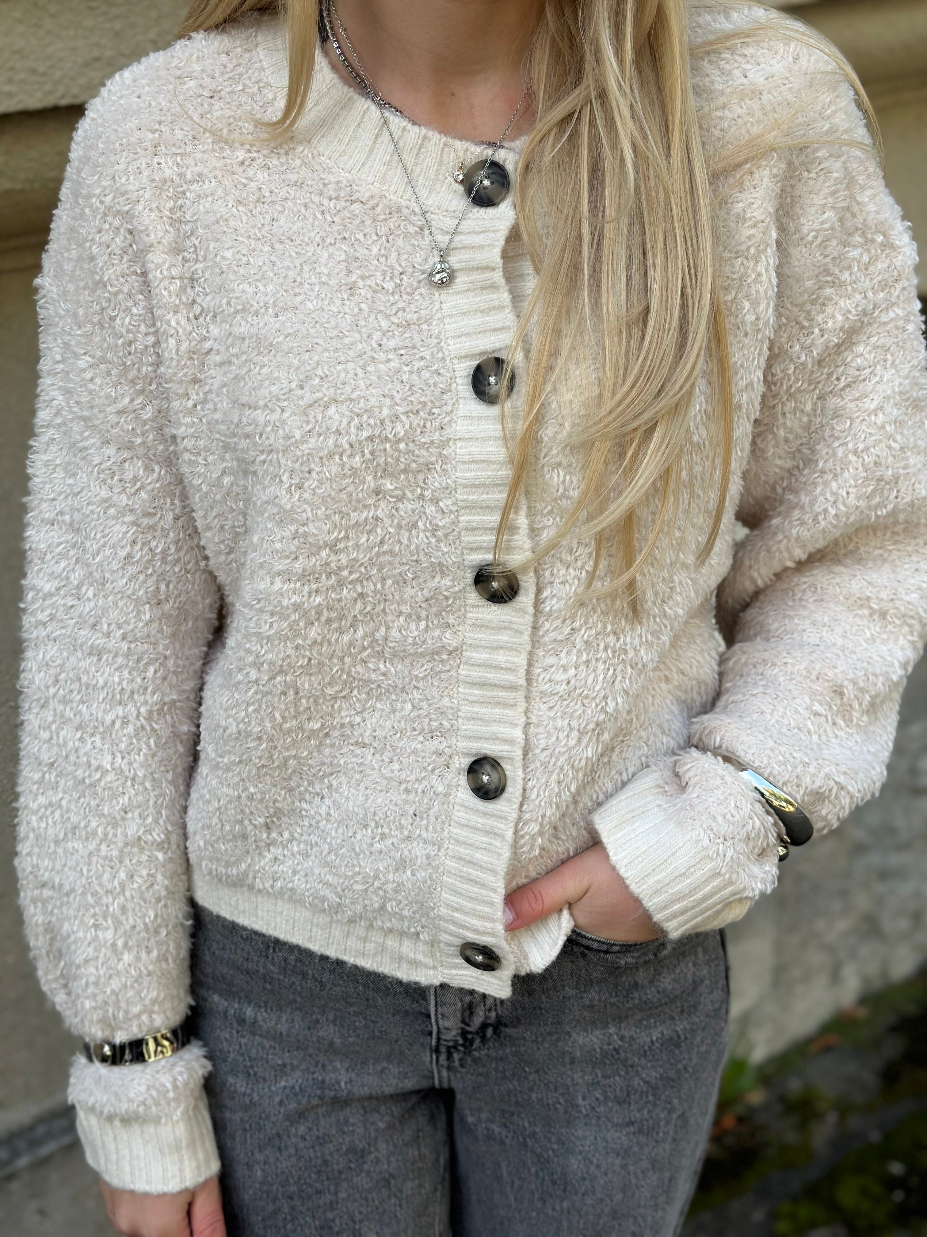 JDY - EIRA LIFE L/S O-NECK CARDIGAN - BIRCH