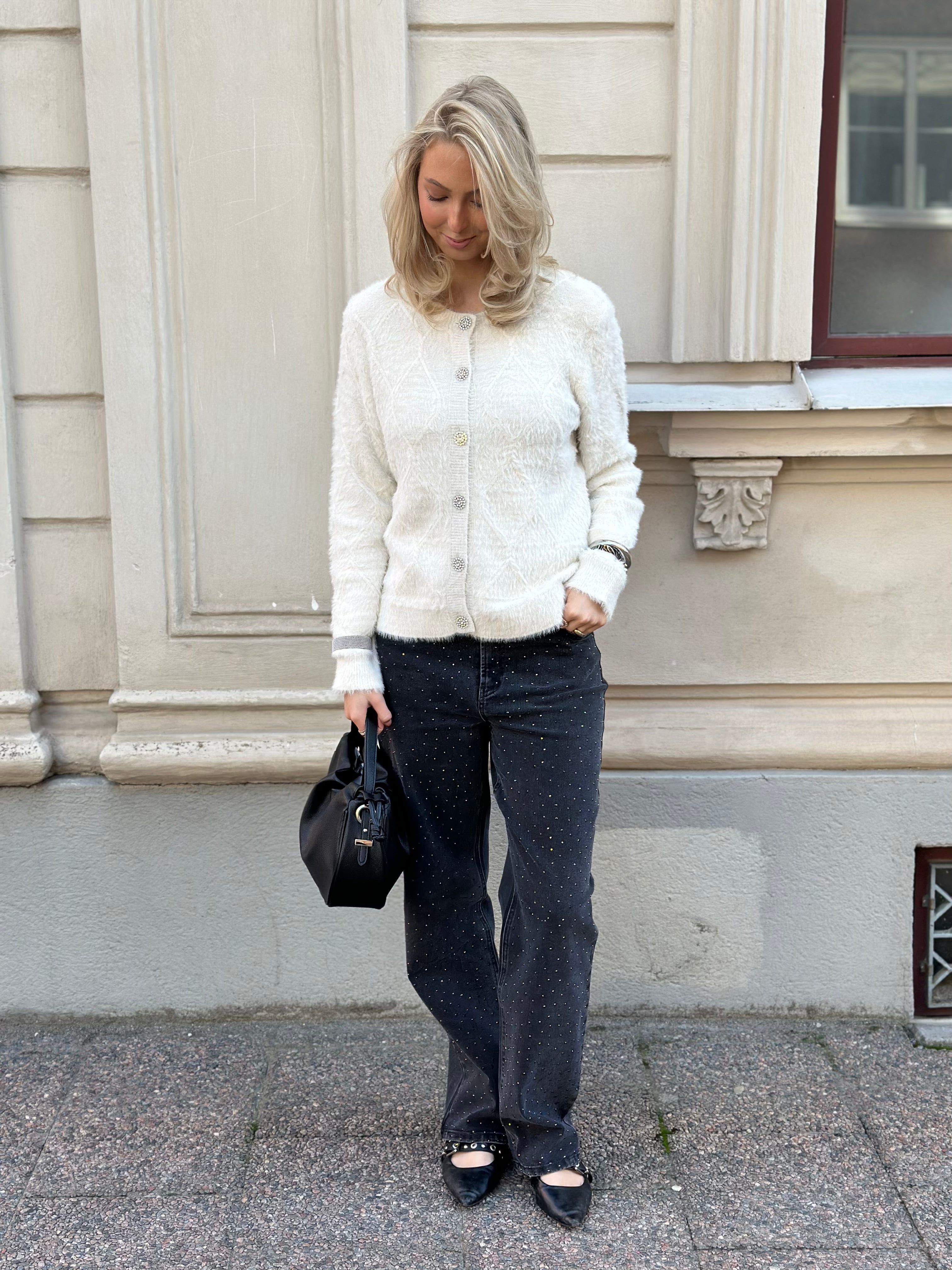 JDY - JAYLA L/S O-NECK CARDIGAN - ECRU