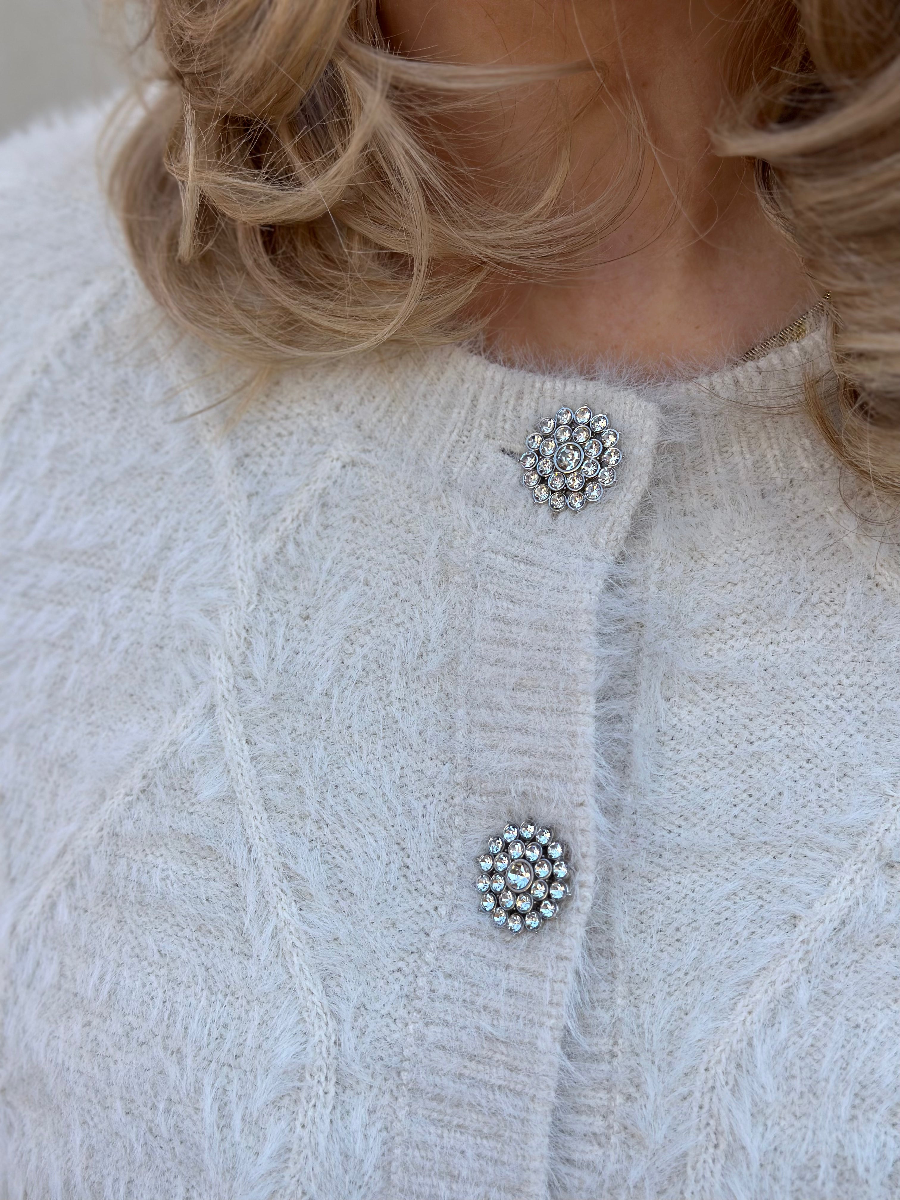 JDY - JAYLA L/S O-NECK CARDIGAN - ECRU