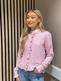 JDY - LETTY L/S ON FRILL CARDIGAN - PINK LADY MELANGE