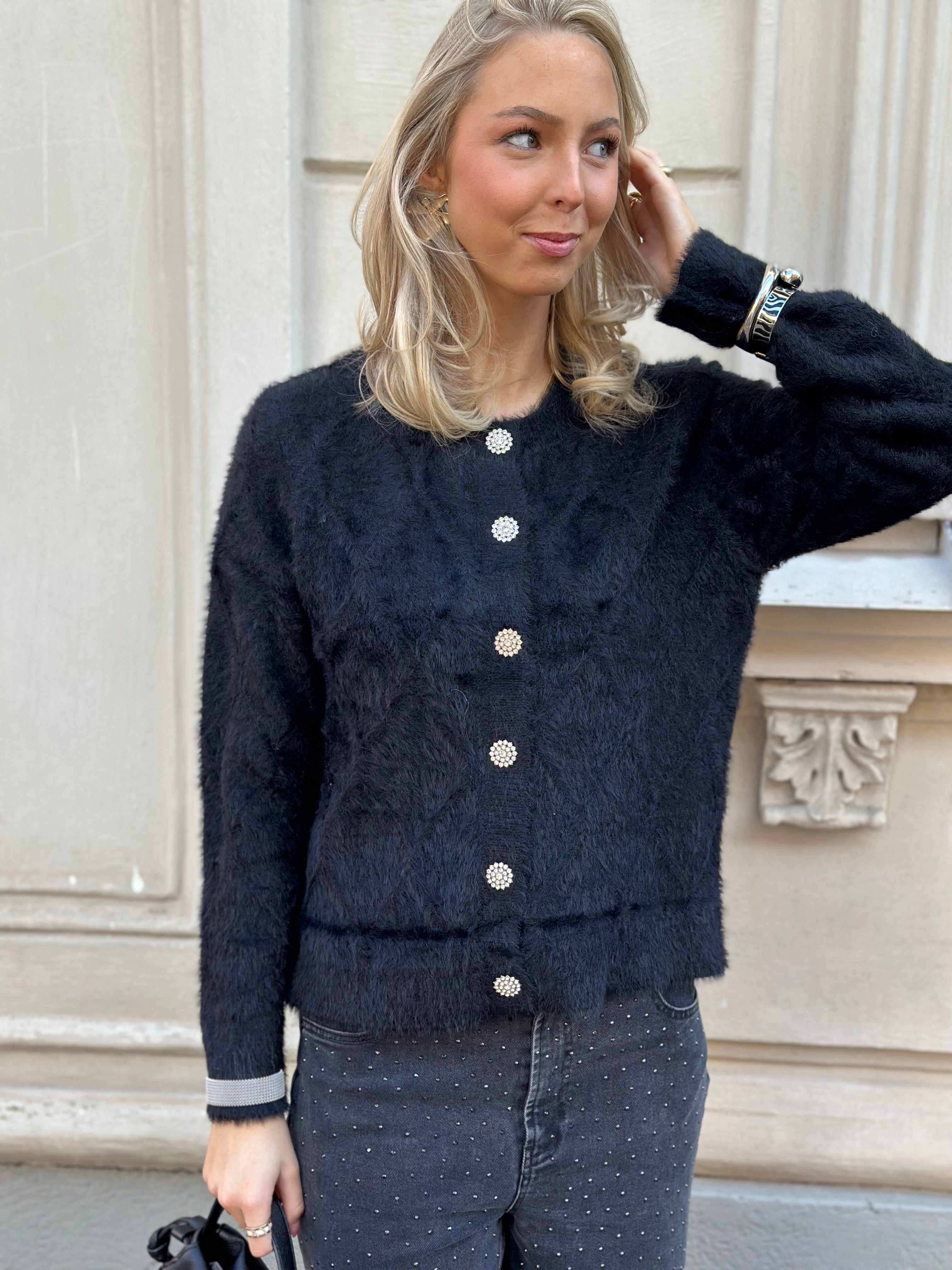 JDY - JAYLA L/S O-NECK CARDIGAN - BLACK