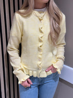 Ladda upp bild till gallerivisning, JDY - LETTY L/S ON FRILL CARDIGAN - PASTEL YELLOW MELANGE
