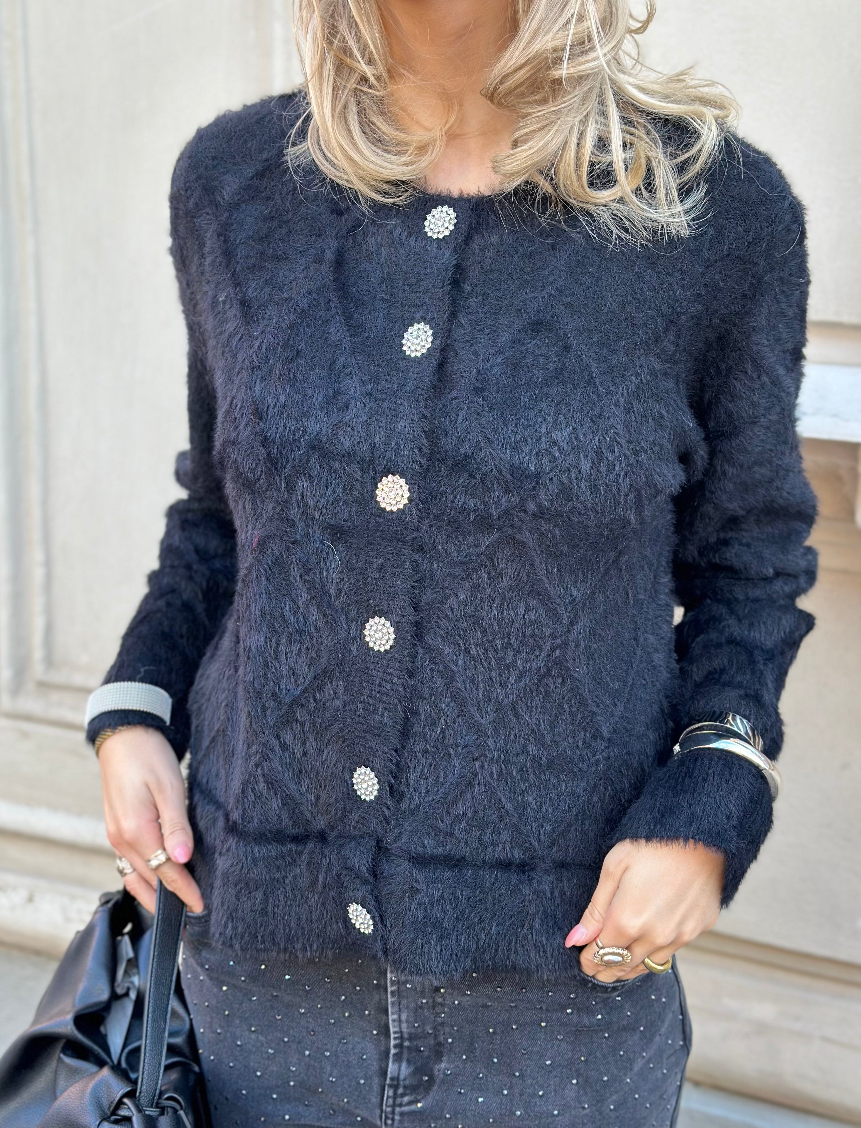 JDY - JAYLA L/S O-NECK CARDIGAN - BLACK