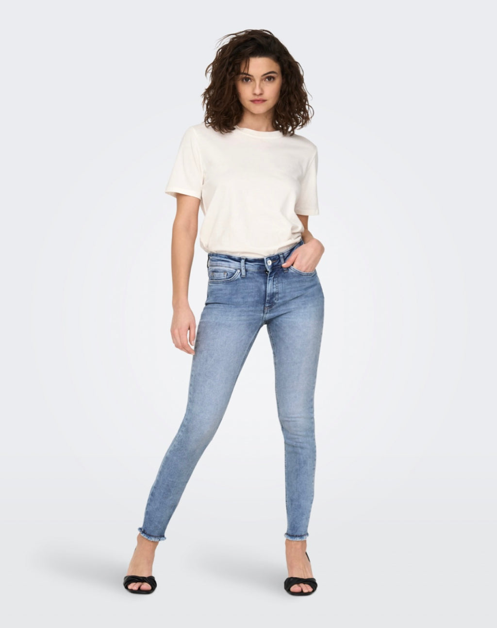 ONLY - BLUSH MID SK AK RW DNM - MEDIUM BLUE DENIM