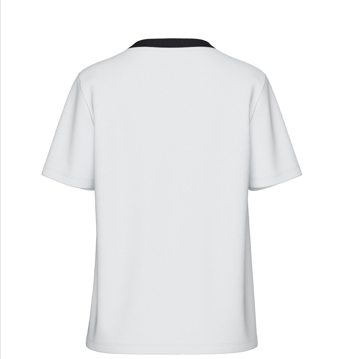 PIECES - RIA SS SOLID TEE  - BRIGHT WHITE/CONTRAST BLACK