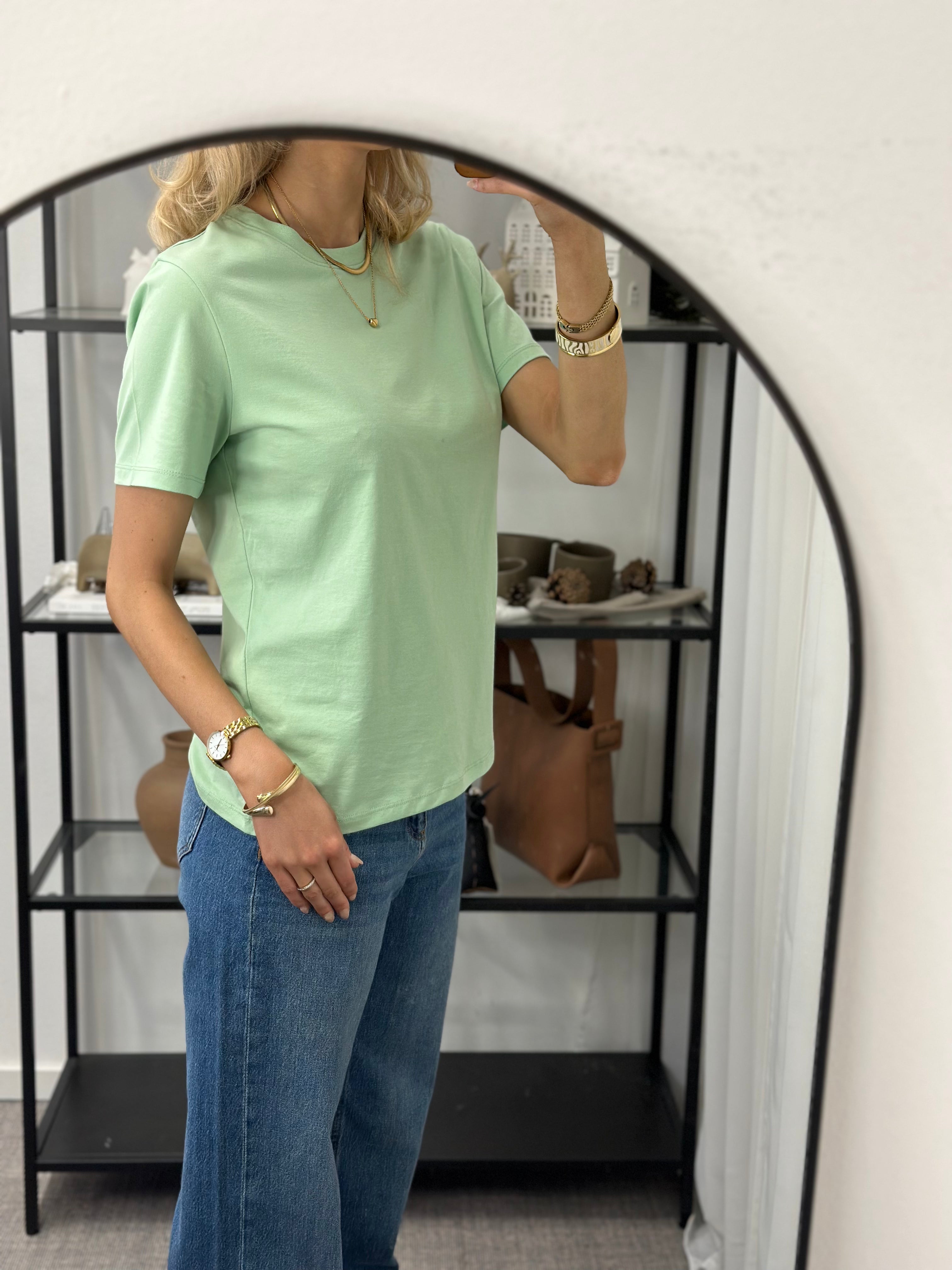 PIECES - RIA SOLID TEE - SPRUCESTONE