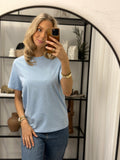 PIECES - RIA SOLID TEE - CASHMERE BLUE