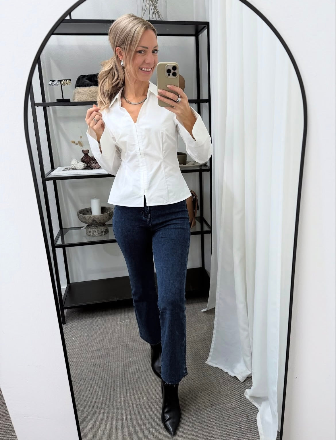 ONLY - BEYA LS FITTED HOOK SHIRT - BRIGHT WHITE