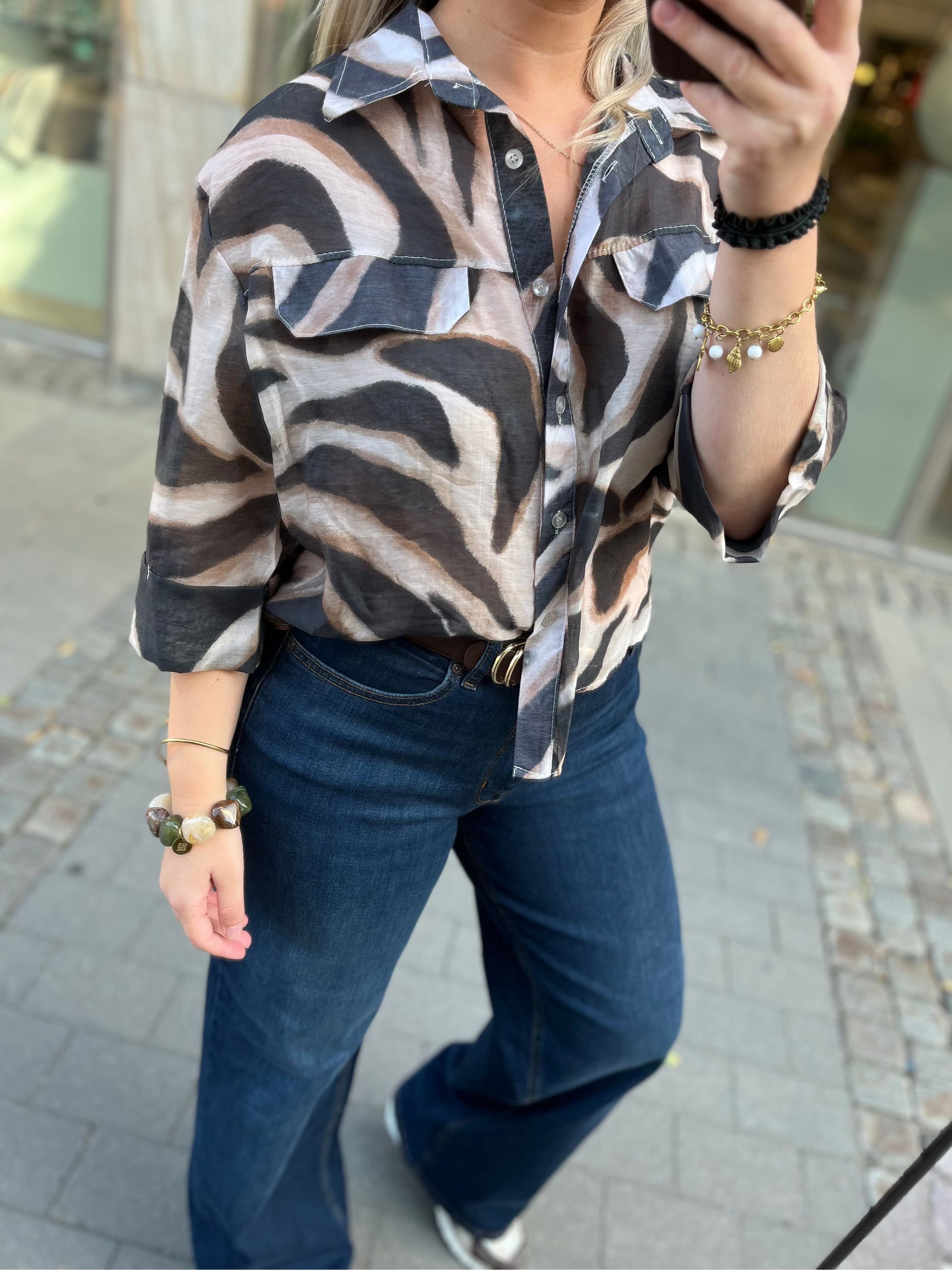 JÖRLEVIK - BLUS - BRUN/ZEBRA