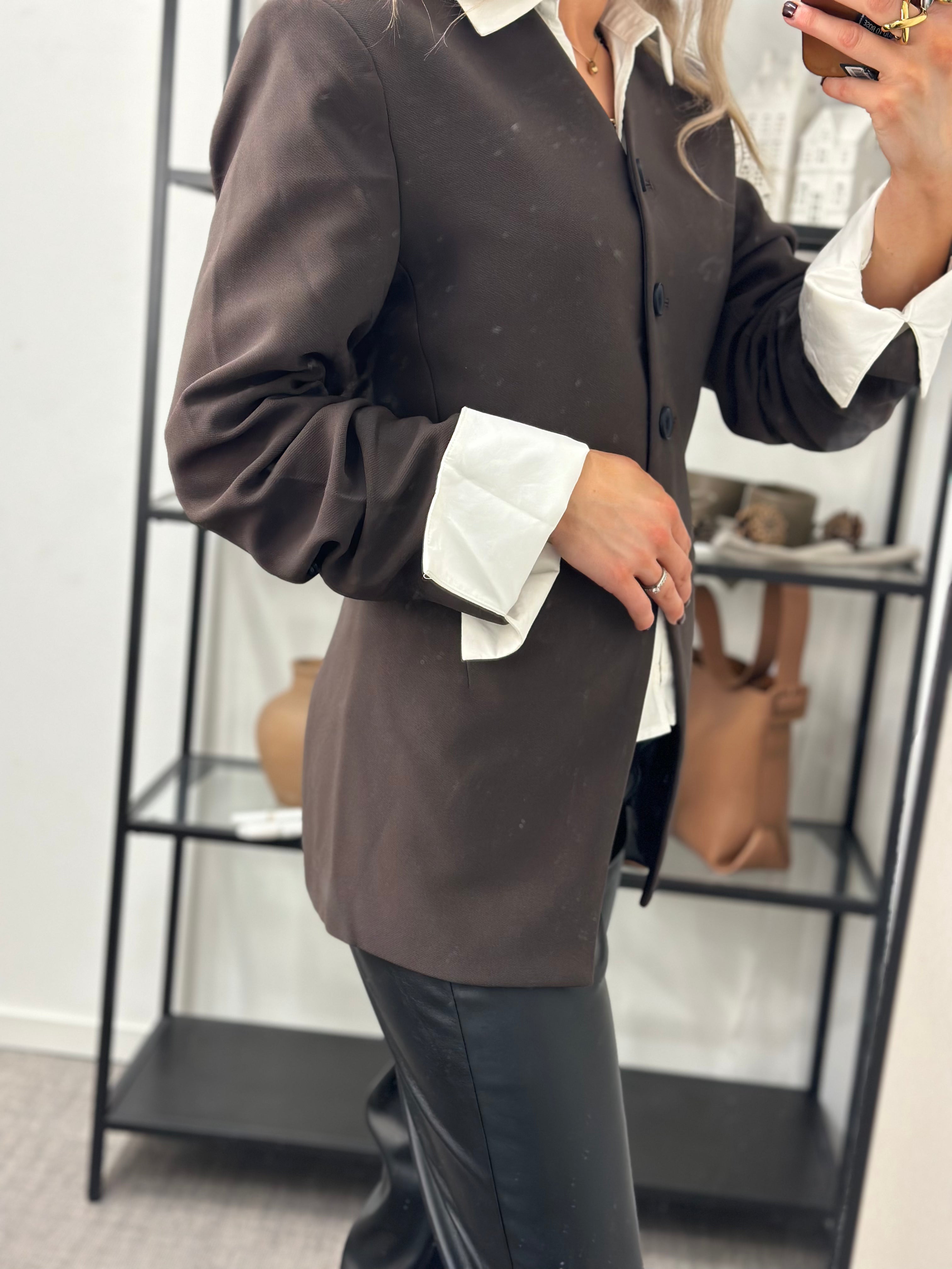 ONLY - LAMINA LIFE L/S FIT BLAZER - MULCH