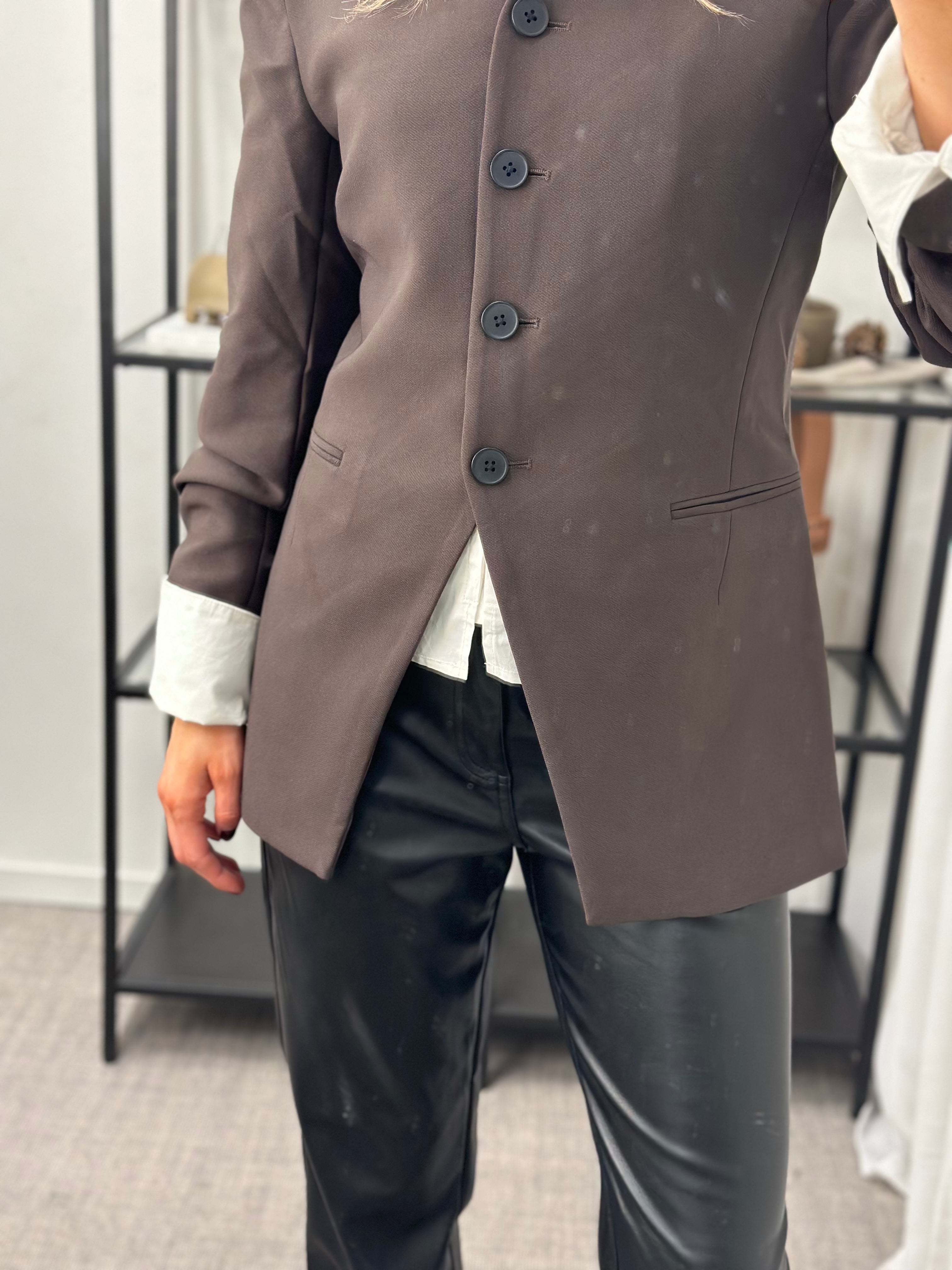 ONLY - LAMINA LIFE L/S FIT BLAZER - MULCH