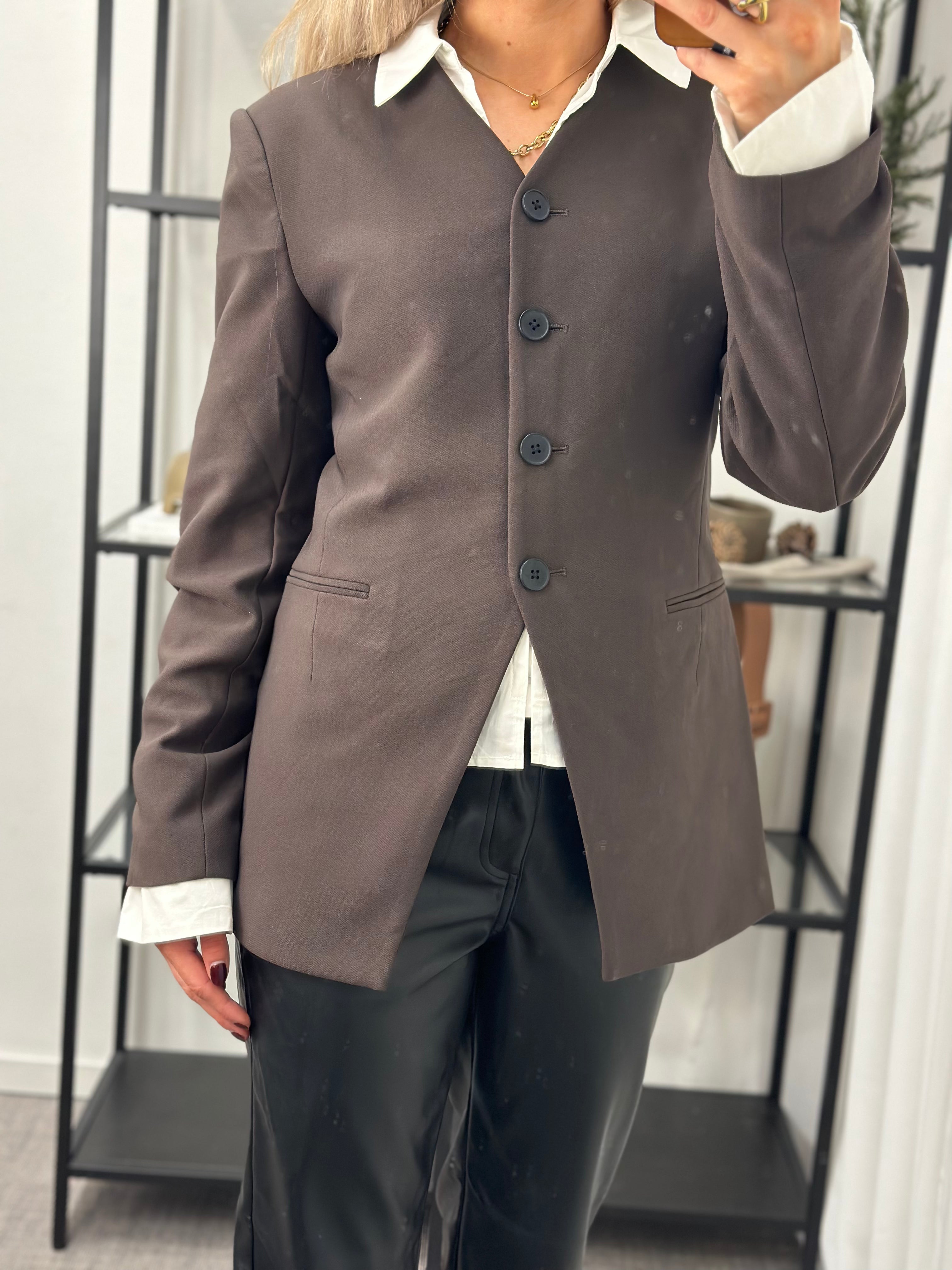 ONLY - LAMINA LIFE L/S FIT BLAZER - MULCH