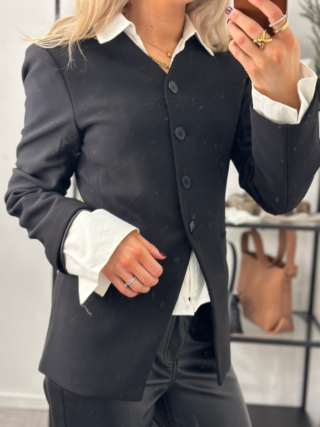 ONLY - LAMINA LIFE L/S FIT BLAZER - BLACK