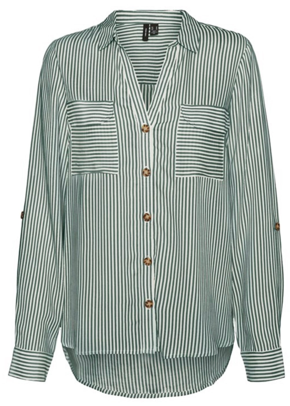 VERO MODA - BUMPY LS SHIRT NEW - LAUREL WREATH/ SNOW WHITE