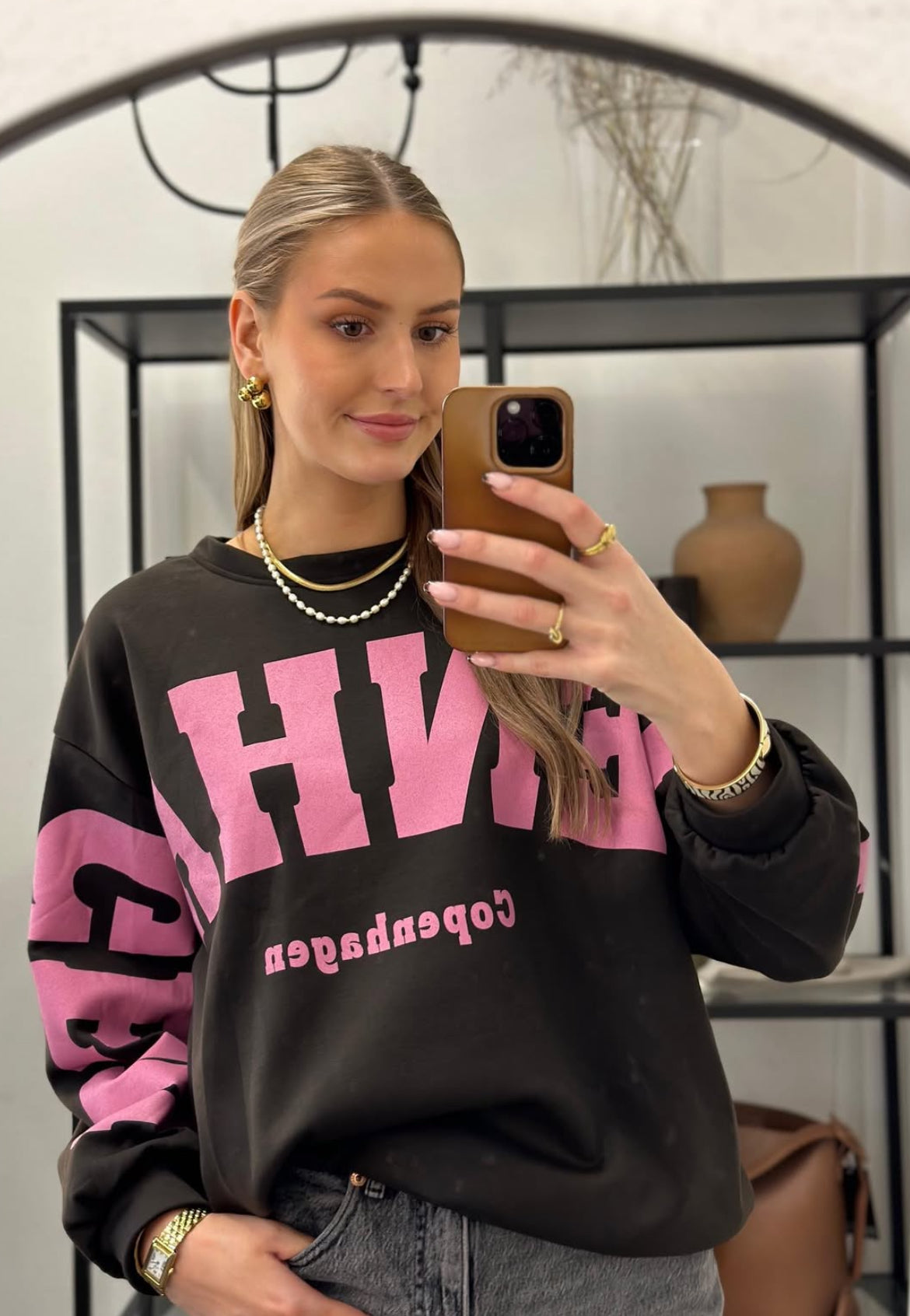 MARTA - HIBISCUS SWEATSHIRT 22659 - MORO