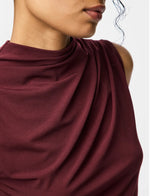 Ladda upp bild till gallerivisning, PIECES - MADISON SL DRAPED TOP - TAWNY PORT
