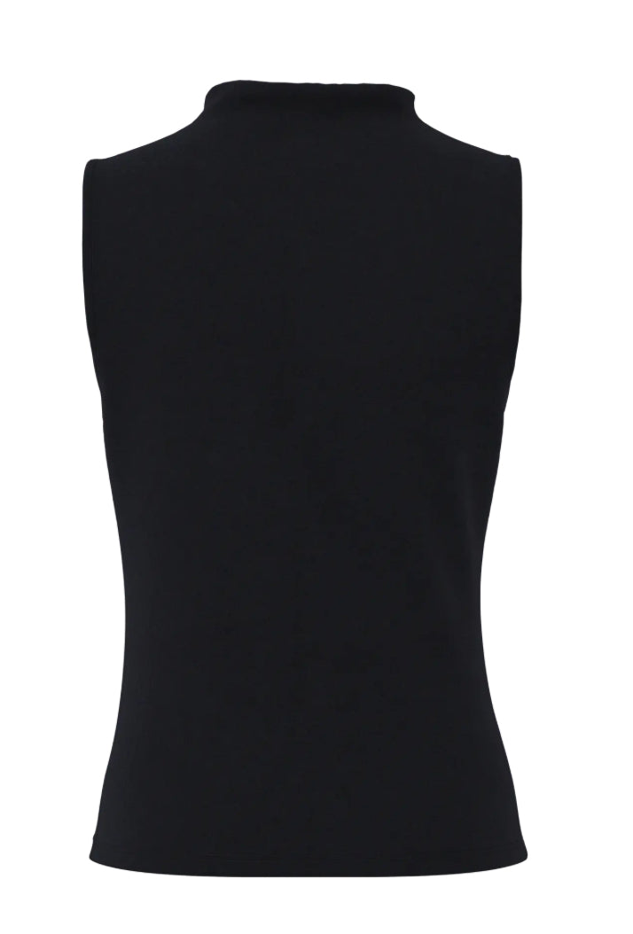PIECES - MADISON SL DRAPED TOP - BLACK