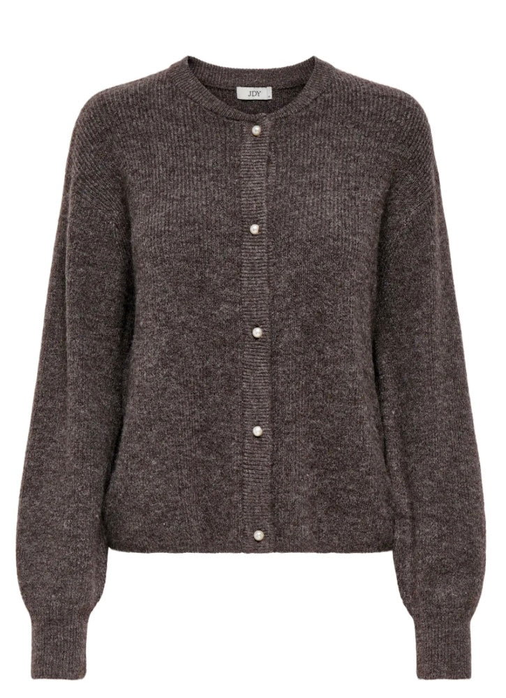 JDY - LUMI LIFE L/S BUTTON CARDIGAN - BRACKEN/MELANGE