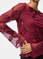 Ladda upp bild till gallerivisning, PIECES - OFFIA LS BOATMECK TOP - BEET RED
