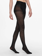 Ladda upp bild till gallerivisning, VEROMODA - ONLLEA HERRINGBONE TIGHTS - BLACK
