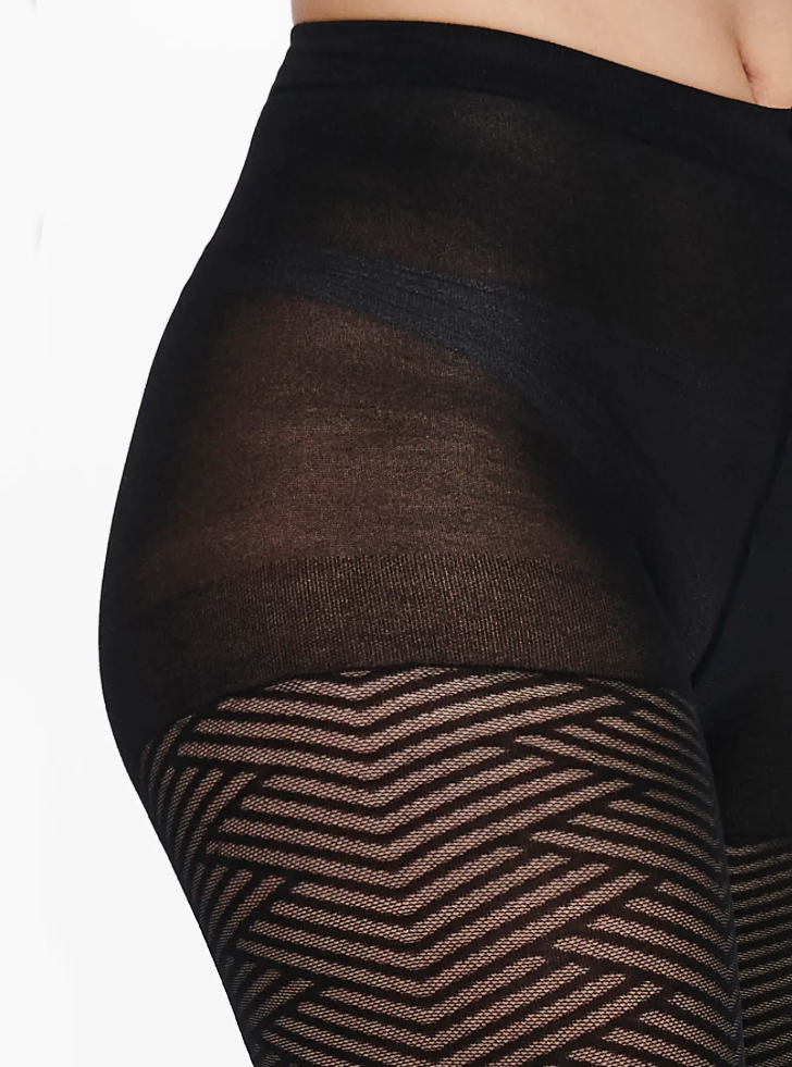 VEROMODA - ONLLEA HERRINGBONE TIGHTS - BLACK