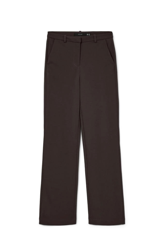 VEROMODA - ZAMIRA HW SLIM STRAIGHT PANT - CHOCOLATE TORTE