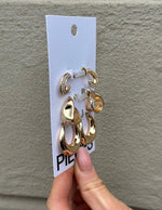 Ladda upp bild till gallerivisning, PIECES - JENNY EARRINGS 3-PACK - GOLD
