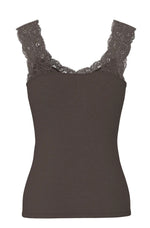Ladda upp bild till gallerivisning, PIECES - BARBERA LACE TOP - HOT FUDGE
