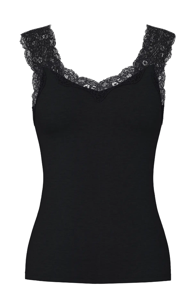 PIECES - BARBERA LACE TOP - BLACK